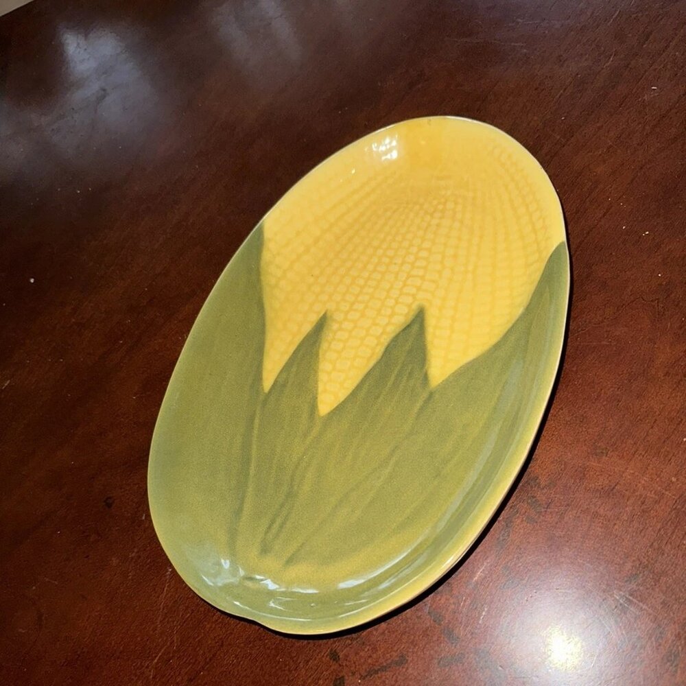 VTG Shawnee Pottery Corn King Plate Dish #68 Corn Cob Yellow Green Replacement